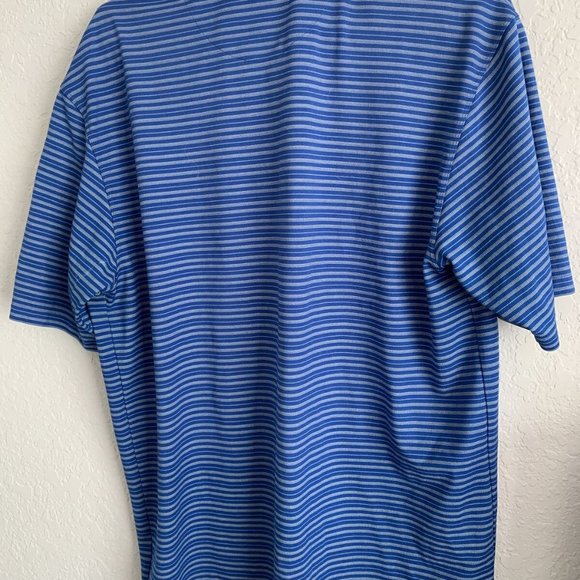Nike Dri Fit Blue Striped Cotton Golf Polo - Picture 5 of 5